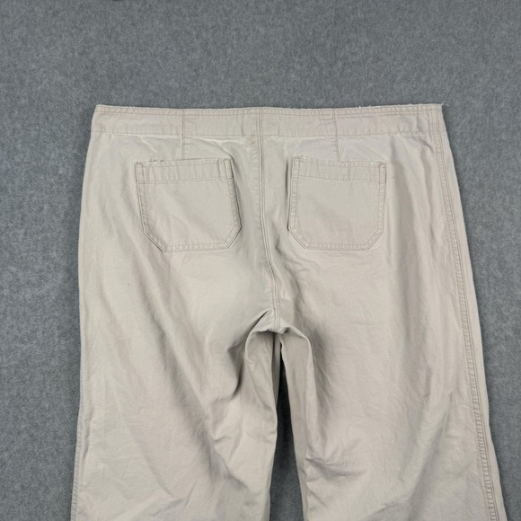 VTG Abercrombie & Fitch Pants Womens 12 Lace Up Front Wide Leg Crop Raw Hem Y2K - Picture 5 of 12